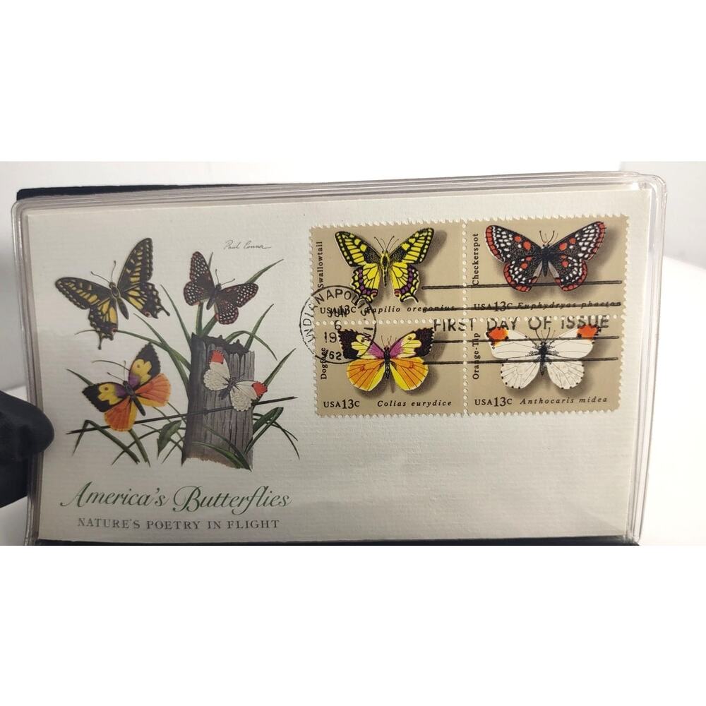 Fleetwood Butterflies Of America 1977 5 Envelope Stamp  Set VNT